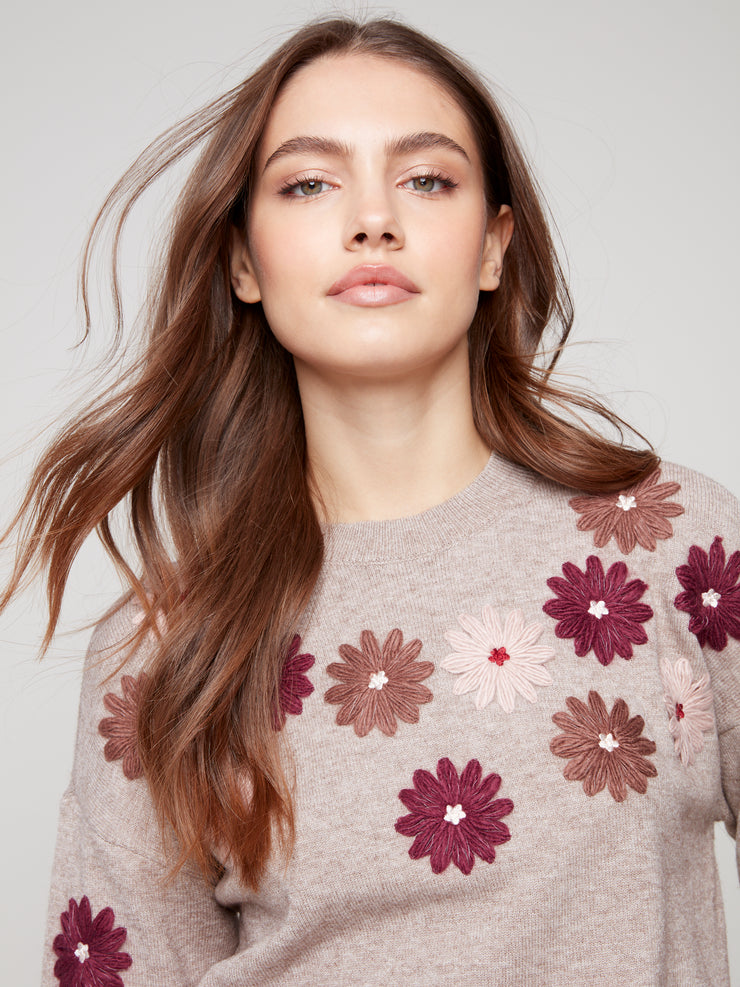 Floral Embroidered Sweater