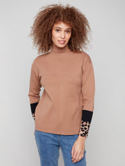 Mock Neck Sleeve Detail Sweater