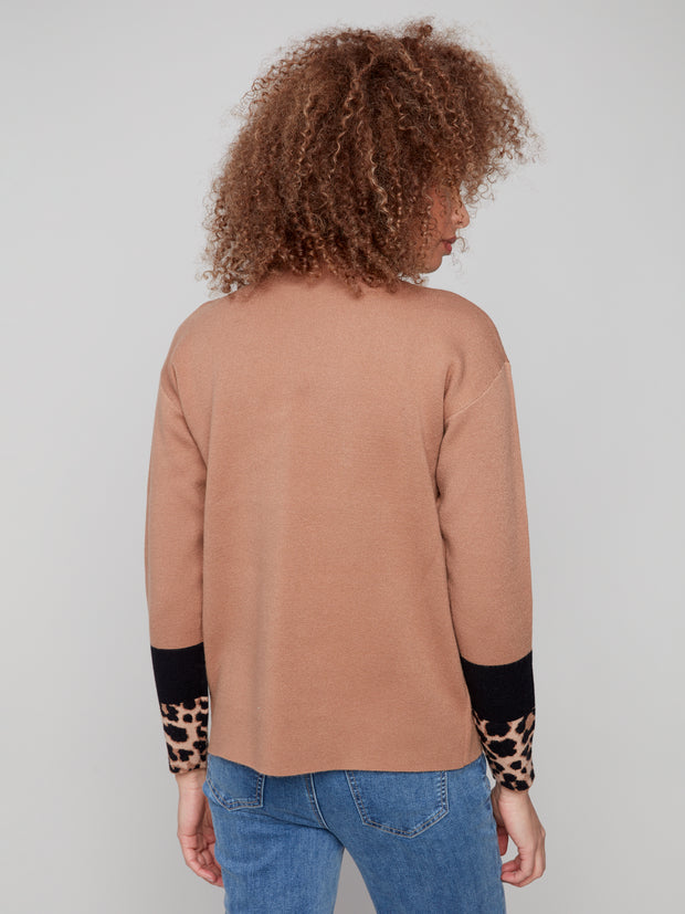 Mock Neck Sleeve Detail Sweater