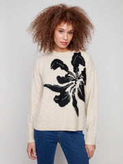 Jacquard Flower Design Sweater