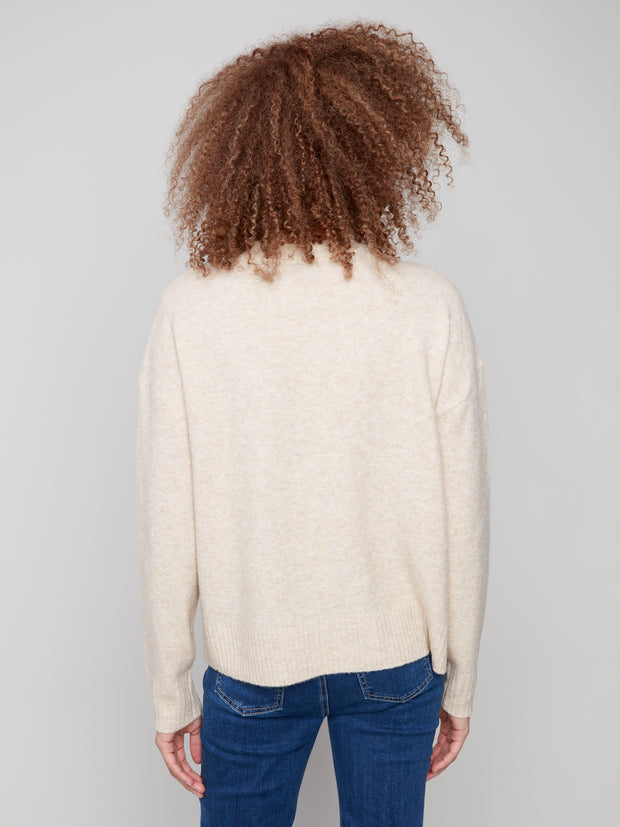 Jacquard Flower Design Sweater