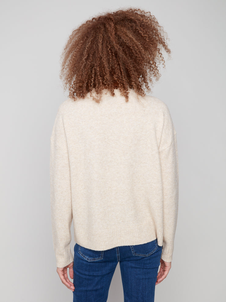 Jacquard Flower Design Sweater