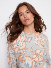 Printed Crew Neck Sweater