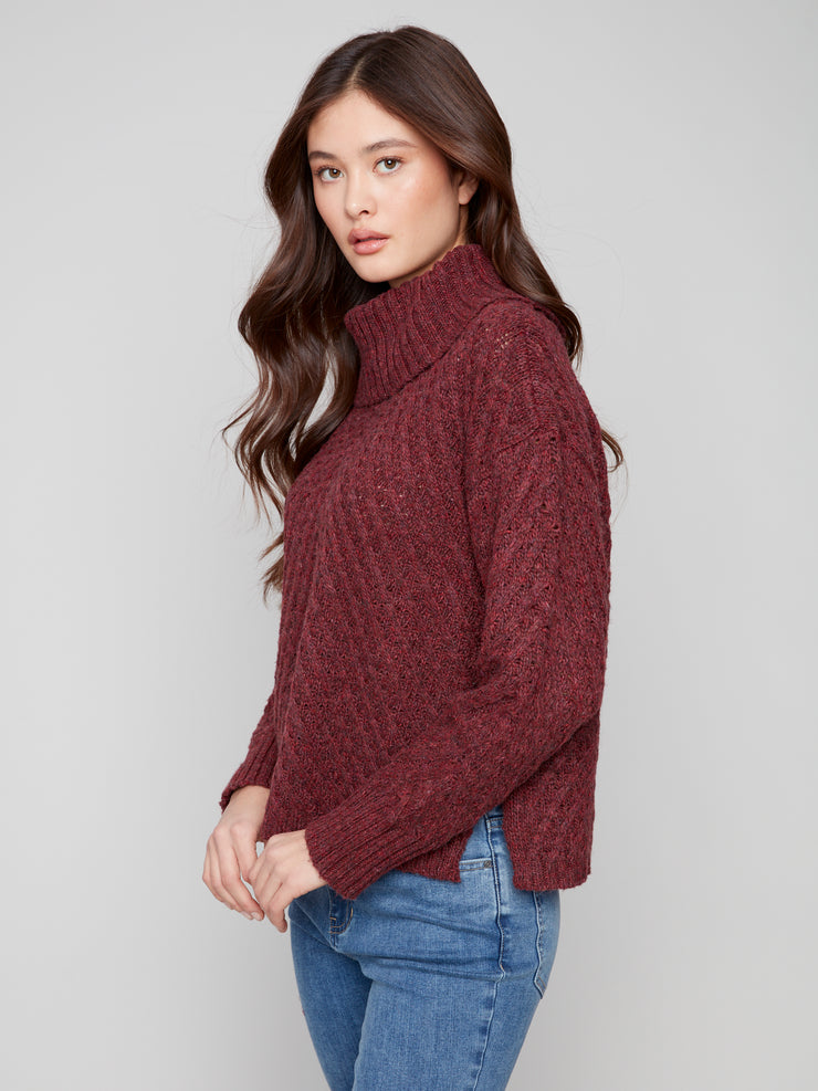 Cable Knit Turtleneck Sweater