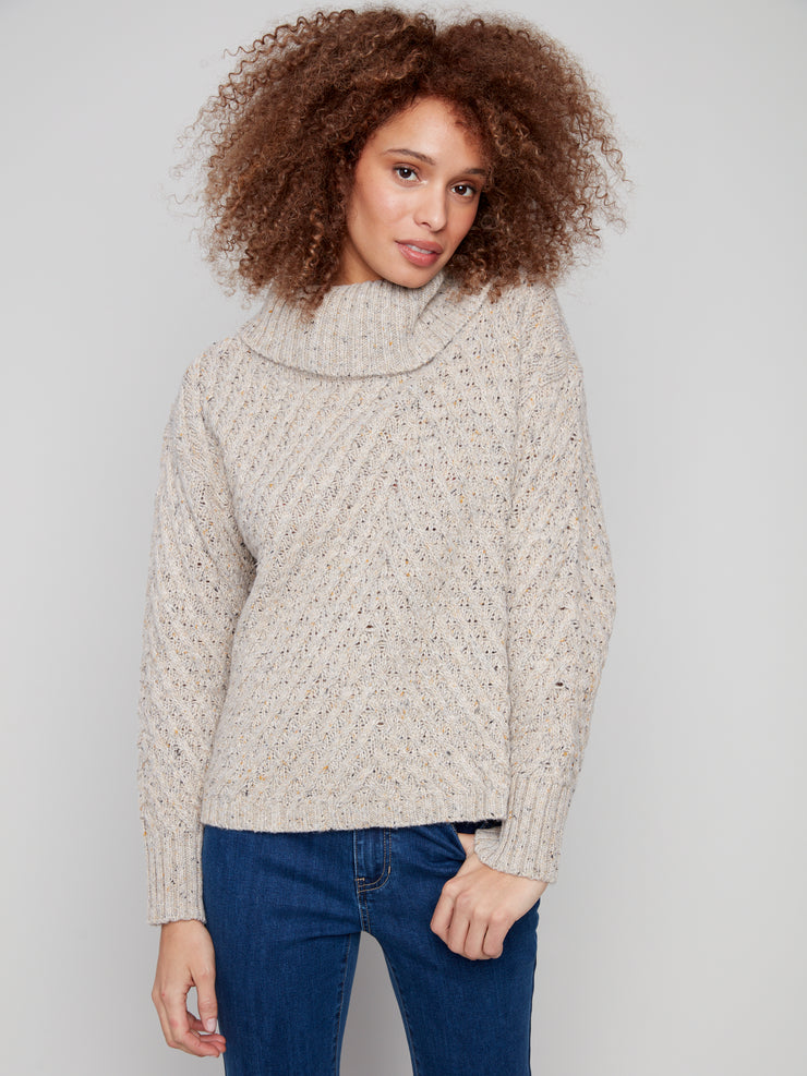 Cable Knit Turtleneck Sweater