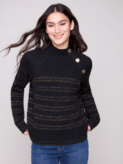 Silver Thread Strip Sweater