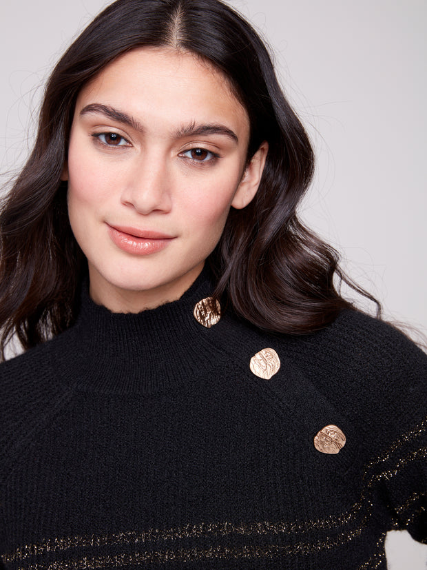 Silver Thread Strip Sweater