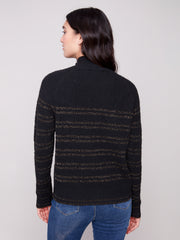 Silver Thread Strip Sweater