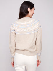 Raglan Sleeve Jacquard Sweater