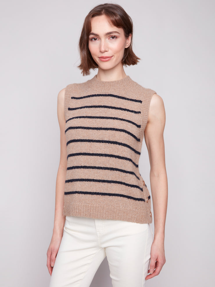 V-Neck Striped Vest