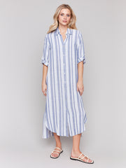 Striped Linen Shirt Dress