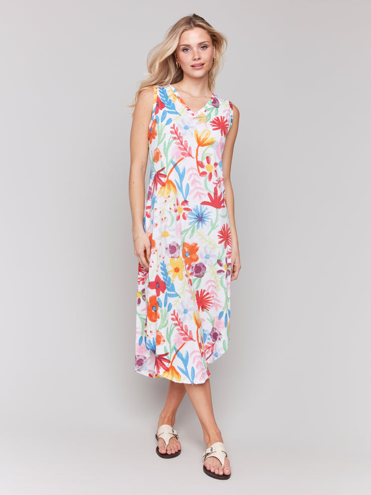 Sleeveless Printed Dress