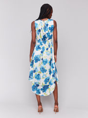 Printed Sleeveless Satin Dress