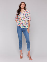 Daisy Roll-Up Sleeve Blouse