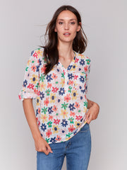 Daisy Roll-Up Sleeve Blouse