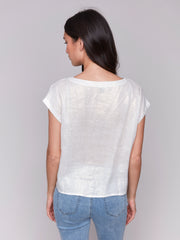 Round Neck Front Tie Top