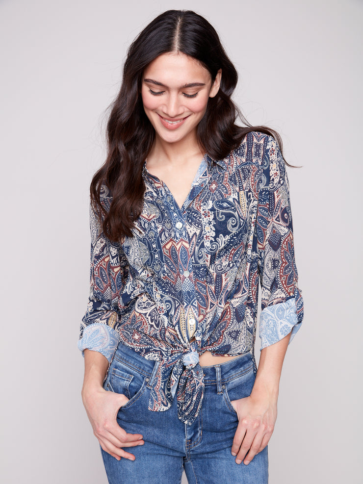 Paisley Print Front Shirt