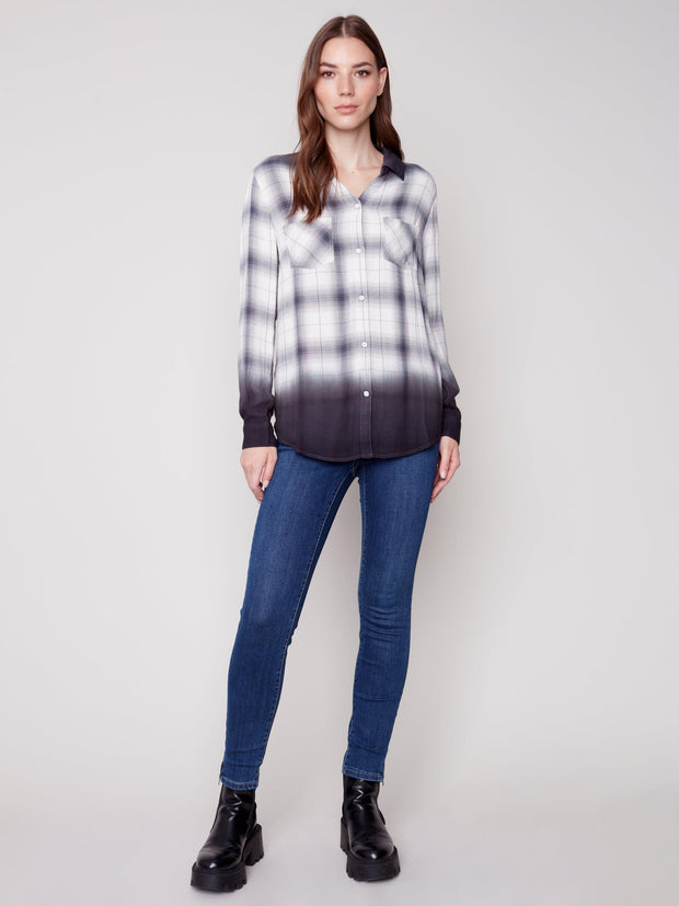 Dip Dye Plaid w/ Pocket Shirt-Watch Us Women Oakville