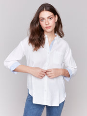 3/4 Sleeve Button Down Shirt