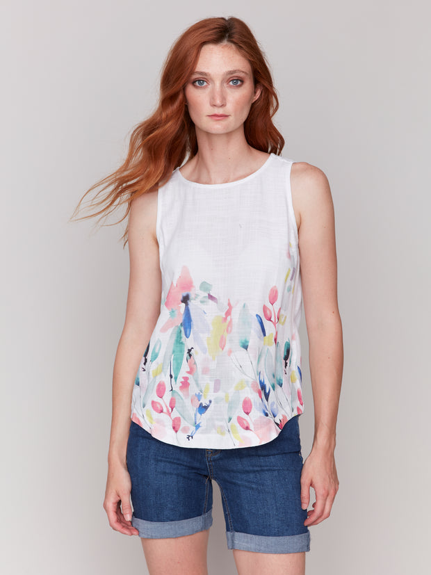 Floral Print Sleeveless Top