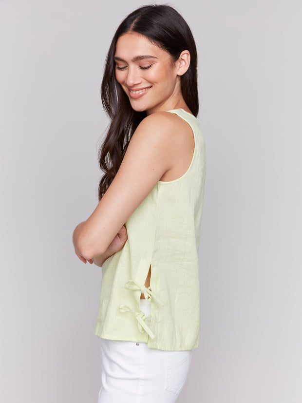 Sleeveless Top with Side Ties