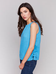 Sleeveless Top with Side Ties