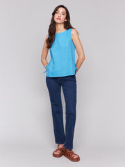 Sleeveless Top with Side Ties