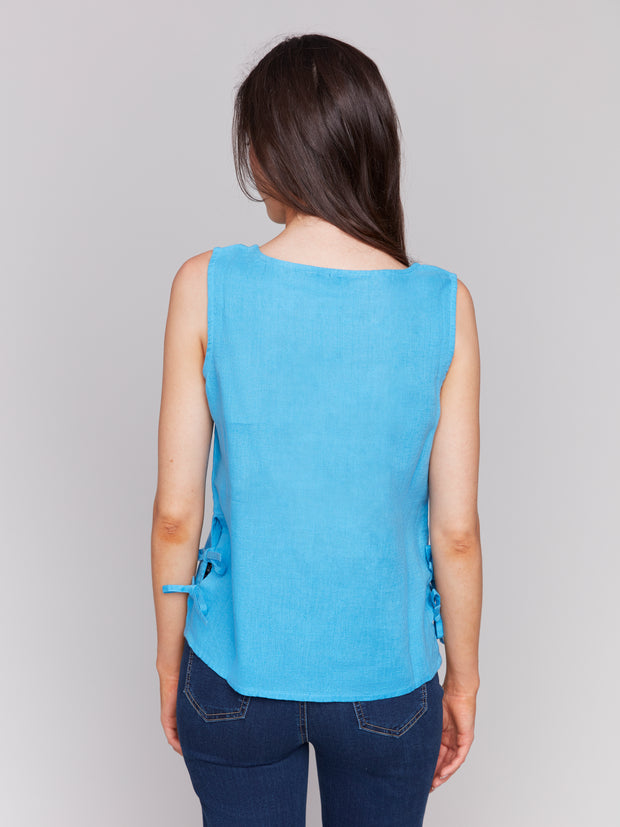 Sleeveless Top with Side Ties