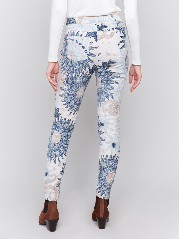 Printed Crinkle Suede Jogger