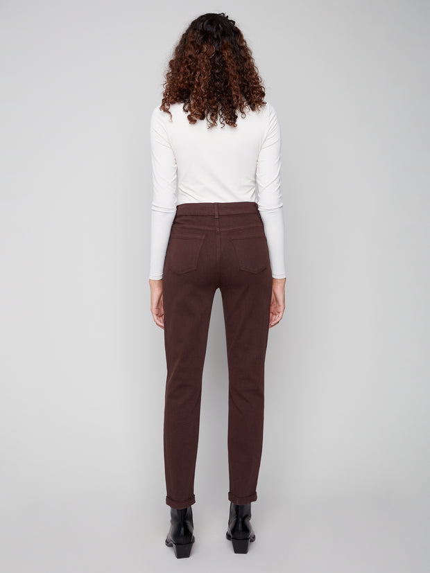 Cuffed Hem Slim Jeans