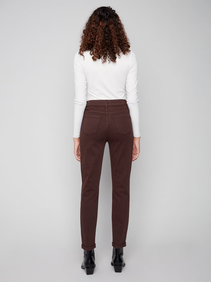 Cuffed Hem Slim Jeans