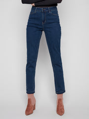 Cuffed Hem Slim Jeans