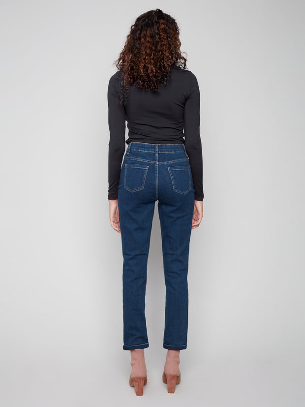 Cuffed Hem Slim Jeans