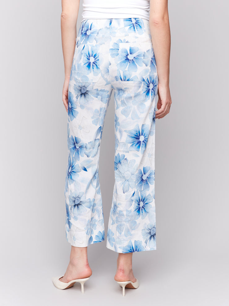 Printed Crop Straight Leg Pant