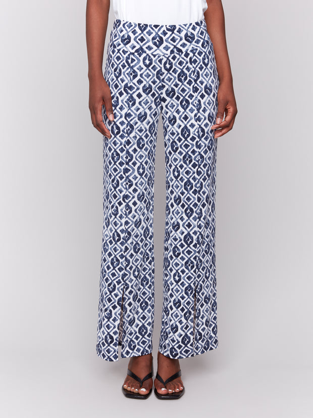Wide Leg Front Hem Pant