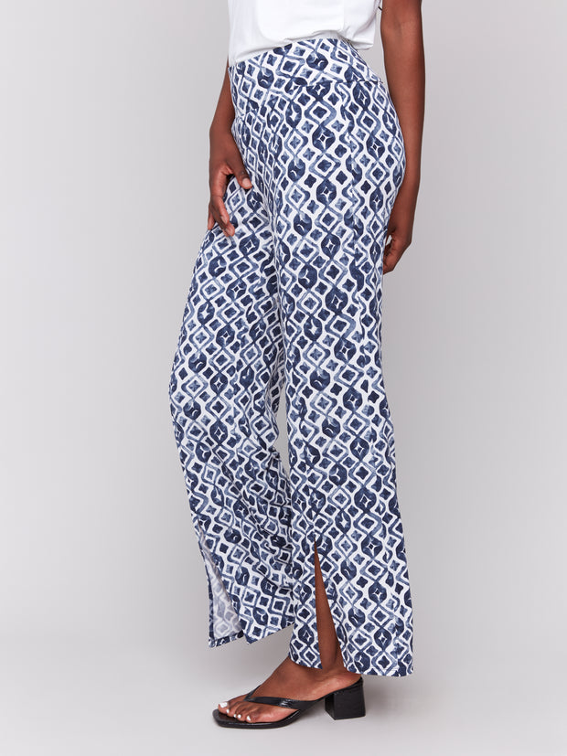 Wide Leg Front Hem Pant