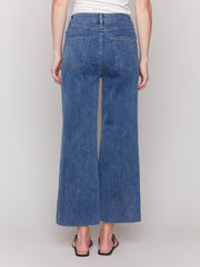 Wide Leg Raw Edge Jeans