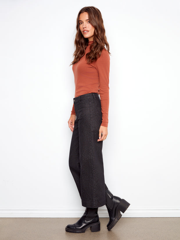 Flare Jacquard Patch Pocket Pant