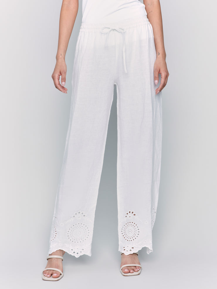 Linen Cutout Hem Pant