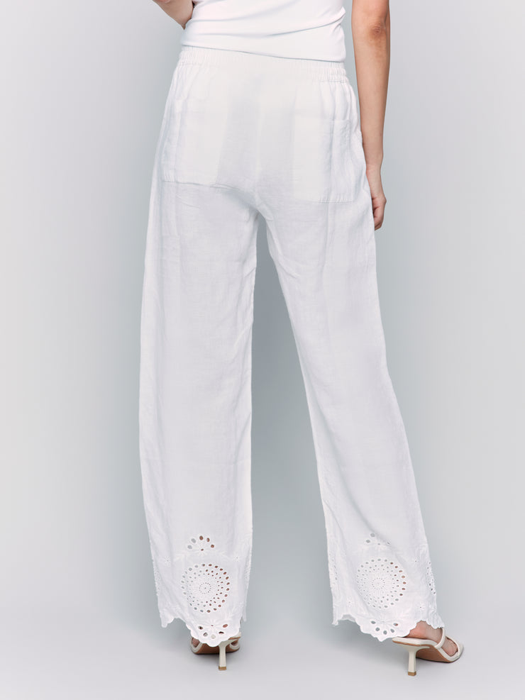 Linen Cutout Hem Pant