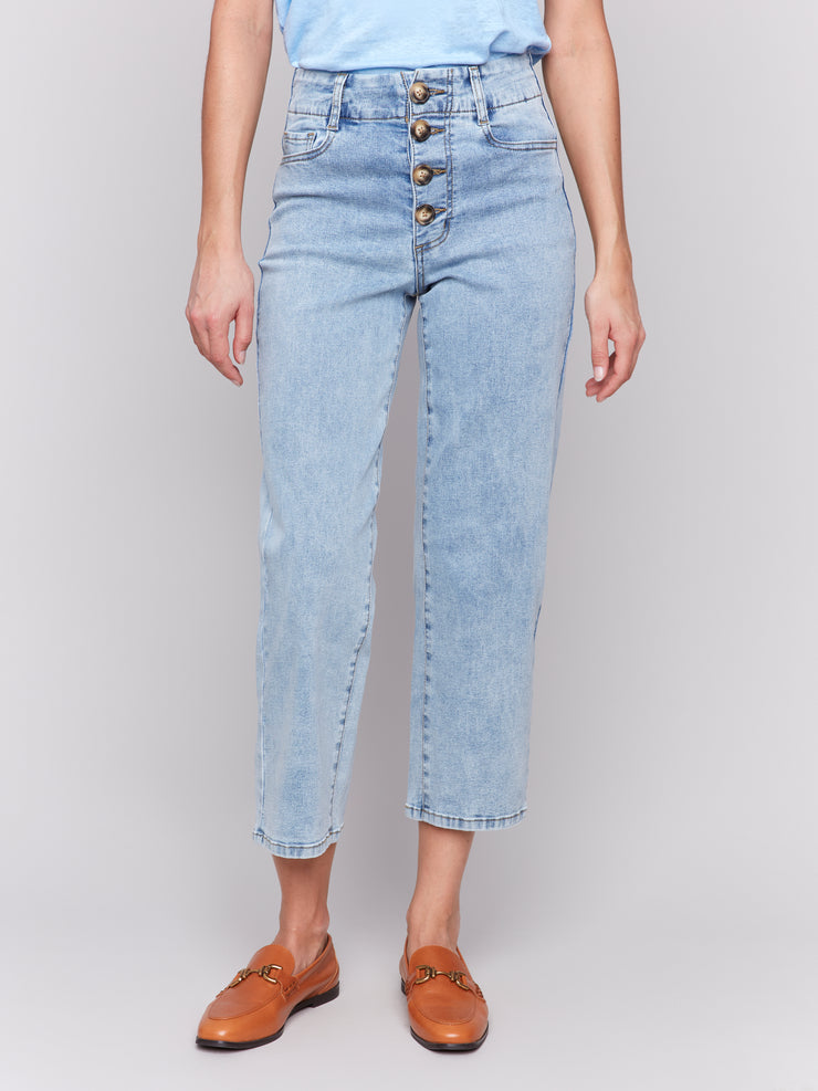 Straight Leg 26" Button Fly Jeans