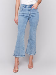 Flared Leg Detailed Hem Jeans