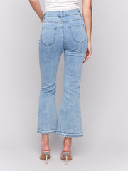 Flared Leg Detailed Hem Jeans