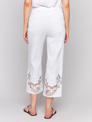 Lace Cut Flare Leg Pant