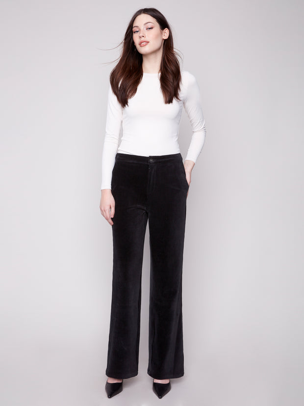 Wide Leg Stretchy Corduroy Pant