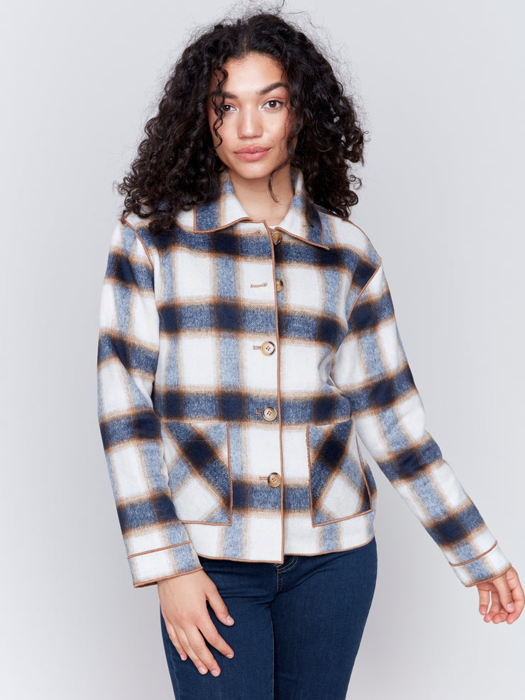 Plaid Reversible Short Jacket