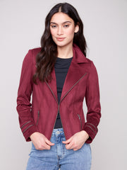 Faux Suede Moto Jacket