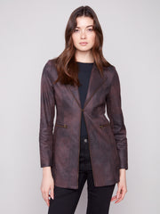 Long Faux Suede Zip Jacket