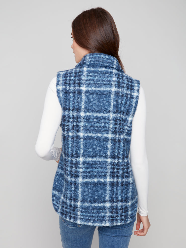 Sherpa Long Plaid Vest