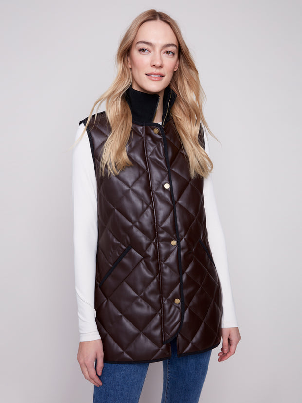 Quilted Faux Leather Vest